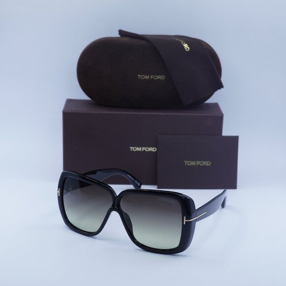 Tom Ford Marilyn FT1037 01B Sunglasses Black Square Frame, Smoke Lenses - Picture 10 of 10